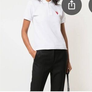 COMME DES GARCONS PLAY Cotton Polo with Red Emblem Size L